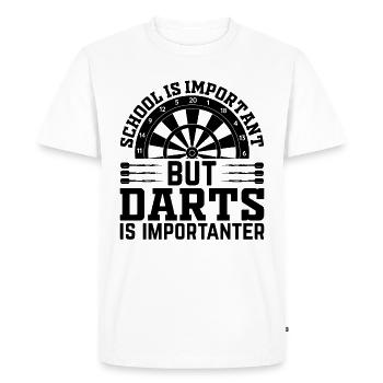 School Is Important But Darts Is Importanter - Pla - Men's Premium Organic T-Shirt - white - Front - Nico (187cm)