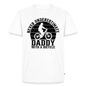 Cycling Daddy - Ne sous-estimez jamais papa avec A B - T-shirt Premium bio Homme - blanc - Devant - Nico (187cm)