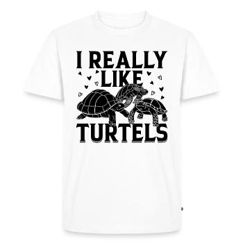 J’aime beaucoup les tortues Amoureux des tortues de mer Mignonne tortue - T-shirt Premium bio Homme - blanc - Devant - Nico (187cm)