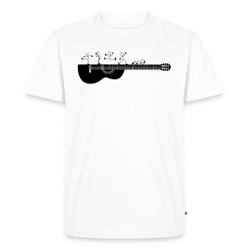 Guitariste Drôle de guitariste Dancing Sticky Figure - T-shirt Premium bio Homme - blanc - Devant - Nico (187cm)