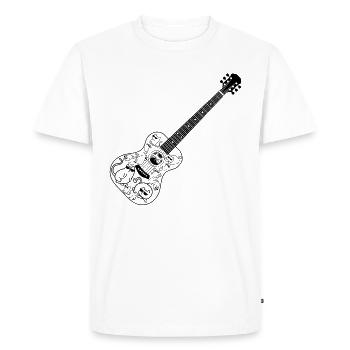 Guitare avec chats Guitariste Guitare Musicien Gui - T-shirt Premium bio Homme - blanc - Devant - Nico (187cm)