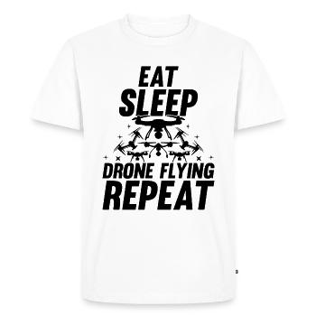 Drone Lover - Eat Sleep Drone Flying Repeat - Dron - Men's Premium Organic T-Shirt - white - Front - Nico (187cm)