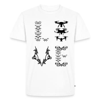 Drone LOVE Drone Lover Quadcopter Drone - Men's Premium Organic T-Shirt - white - Front - Nico (187cm)