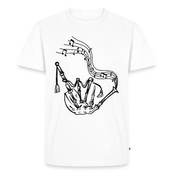 Cornemuse avec notes de musique Musicicorne Musicien Cornemuse Cornemuse - T-shirt Premium bio Homme - blanc - Devant - Nico (187cm)