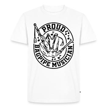 Proud Bagpipe Musician - Bagpiper Bagpipe Player - Men's Premium Organic T-Shirt - white - Front - Nico (187cm)