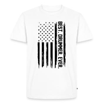 Meilleur batteur de tous les temps Batteur US Flag Batteur - T-shirt Premium bio Homme - blanc - Devant - Nico (187cm)