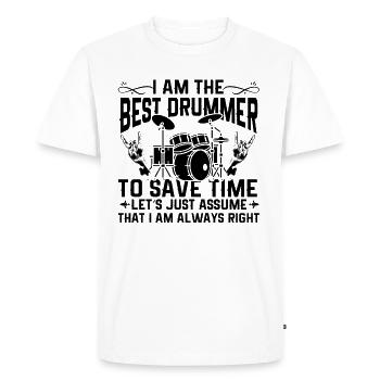 Je suis le meilleur batteur drôle de batteur - T-shirt Premium bio Homme - blanc - Devant - Nico (187cm)