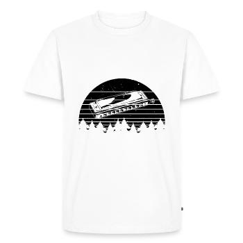 Retro With A Harmonica Harmonica Play Mouth Organ - Men's Premium Organic T-Shirt - white - Front - Nico (187cm)
