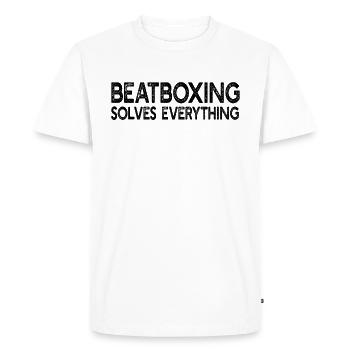 Le beatboxing résout tout - Funny Beatboxing - T-shirt Premium bio Homme - blanc - Devant - Nico (187cm)