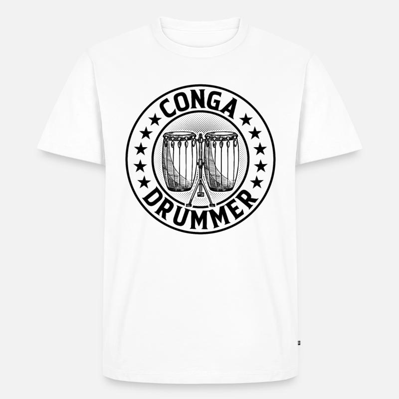 Conga Drummer - Männer Premium Bio T-Shirt - Weiß
