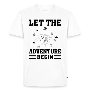 Let The Adventure Begin - Machine Learning Ai Arti - Men's Premium Organic T-Shirt - white - Front - Nico (187cm)