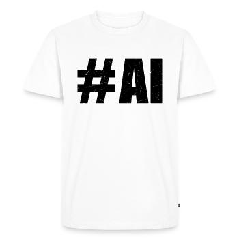 #AI - IA Intelligence Artificielle & IA Robot Machin - T-shirt Premium bio Homme - blanc - Devant - Nico (187cm)
