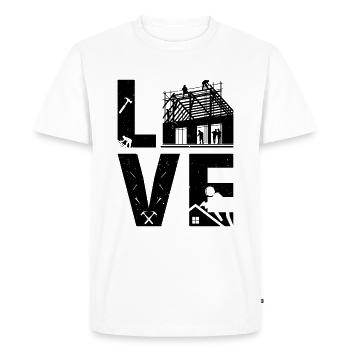 Amour Toiture Couvreur Travailleur de toiture Travailleur de toiture Couvreur - T-shirt Premium bio Homme - blanc - Devant - Nico (187cm)