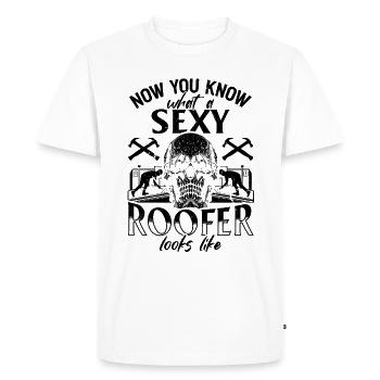 Now You Know What A Sexy Roofer Looks Like - Roofe - Men's Premium Organic T-Shirt - white - Front - Nico (187cm)