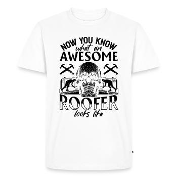 Now You Know What An Awesome Roofer Looks Like - R - Men's Premium Organic T-Shirt - white - Front - Nico (187cm)
