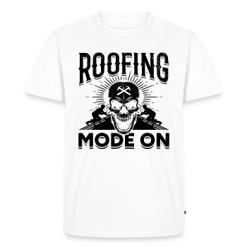 Mode de toiture activé - Ouvrier couvreur Entrepreneur en toiture - T-shirt Premium bio Homme - blanc - Devant - Nico (187cm)