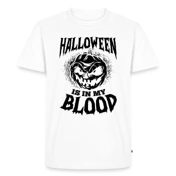 Halloween Is In My Blood - Halloween Pumpkin Hello - Men's Premium Organic T-Shirt - white - Front - Nico (187cm)