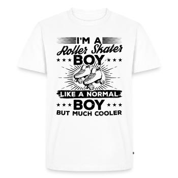 Je suis un garçon patineur à roulettes comme un garçon normal, mais beaucoup - T-shirt Premium bio Homme - blanc - Devant - Nico (187cm)