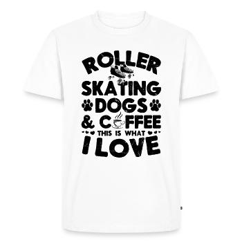 Roller Skating Dogs Coffee This Is What I Love - Men's Premium Organic T-Shirt - white - Front - Nico (187cm)