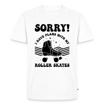 Patineur à roulettes - J’ai des projets avec mes patins à roulettes - T-shirt Premium bio Homme - blanc - Devant - Nico (187cm)