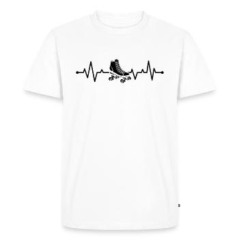 Roller Skating Heartbeat Roller Skates - Men's Premium Organic T-Shirt - white - Front - Nico (187cm)