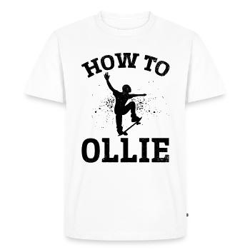 Comment faire du skateboard Ollie - Skatepark Skateboards - T-shirt Premium bio Homme - blanc - Devant - Nico (187cm)