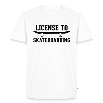 Funny Skateboarding - Licence de skateboard - T-shirt Premium bio Homme - blanc - Devant - Nico (187cm)