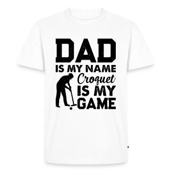 Papa est mon nom Le croquet est mon jeu - Joueur de croquet - T-shirt Premium bio Homme - blanc - Devant - Nico (187cm)