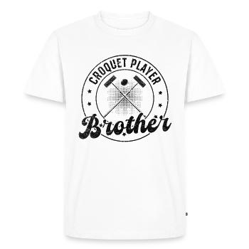 Frère du joueur de croquet - Jeu de croquet Pain de croquet - T-shirt Premium bio Homme - blanc - Devant - Nico (187cm)
