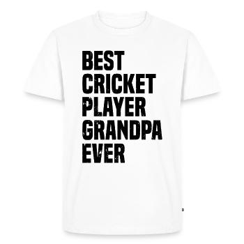 Meilleur grand-père joueur de cricket de tous les temps - Cricketing Gran - T-shirt Premium bio Homme - blanc - Devant - Nico (187cm)