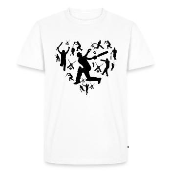 Cricket Silhouette Cricket Coeur Joueur De Cricket - T-shirt Premium bio Homme - blanc - Devant - Nico (187cm)