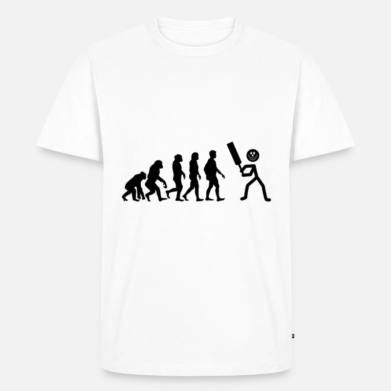 Drôle d’évolution de cricket - T-shirt Premium bio Homme - blanc