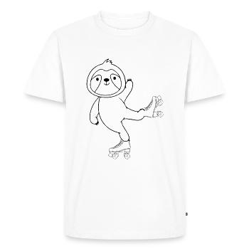 Funny Roller Skating Sloth Roller Skater - Men's Premium Organic T-Shirt - white - Front - Nico (187cm)