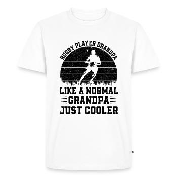 Rugby Player Grandpa like a normal Dad just cooler - Men's Premium Organic T-Shirt - white - Front - Nico (187cm)