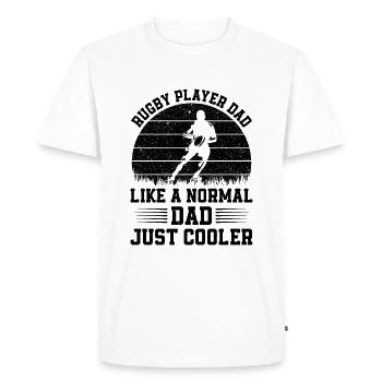 Rugby Player Dad like a normal Dad just cooler - R - Men's Premium Organic T-Shirt - white - Front - Nico (187cm)