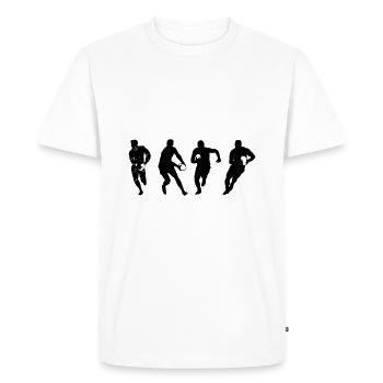 Silhouette de rugby Silhouettes de joueur de rugby - T-shirt Premium bio Homme - blanc - Devant - Nico (187cm)