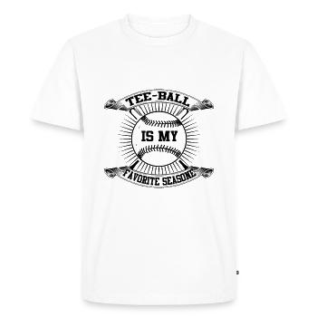 Jeu de tee-ball - Le tee-ball est ma saison préférée - T-shirt Premium bio Homme - blanc - Devant - Nico (187cm)