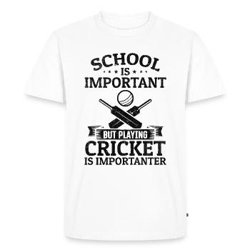 School is important but playing Cricket is importa - Men's Premium Organic T-Shirt - white - Front - Nico (187cm)