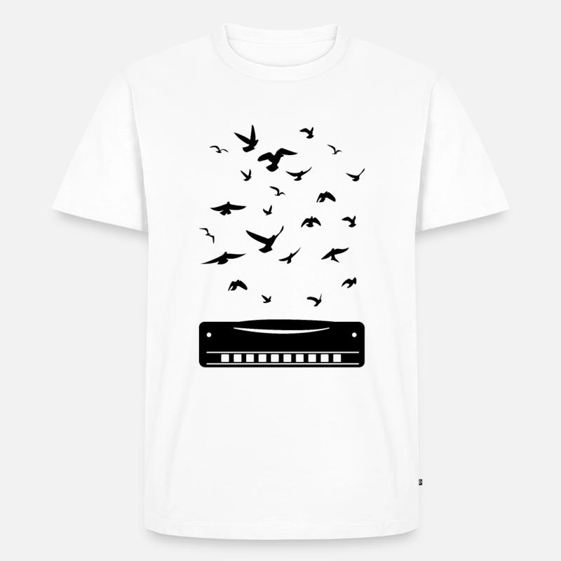 Harmonica Instrumant Harmonica Player - Men's Premium Organic T-Shirt - white