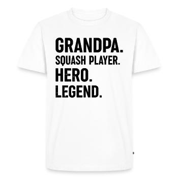 Grandpa Squash Player Hero Legend - Squash Grandpa - T-shirt Premium bio Homme - blanc - Devant - Nico (187cm)