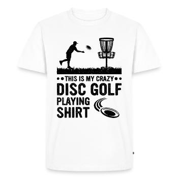 C’est ma chemise de disc golf fou Disc Golf - T-shirt Premium bio Homme - blanc - Devant - Nico (187cm)