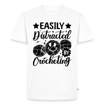 Crochet Crochet - Facilement distrait par le crochet - T-shirt Premium bio Homme - blanc - Devant - Nico (187cm)