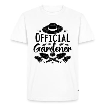 Hobby Gardener Gardening - Official Gardener - Men's Premium Organic T-Shirt - white - Front - Nico (187cm)