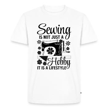 La couture n’est pas seulement un passe-temps, c’est un mode de vie - Sew - T-shirt Premium bio Homme - blanc - Devant - Nico (187cm)