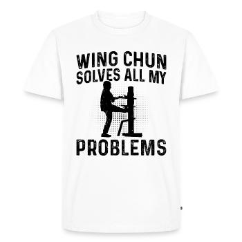 Le Wing Chun résout tous mes problèmes - Wing Chun - T-shirt Premium bio Homme - blanc - Devant - Nico (187cm)