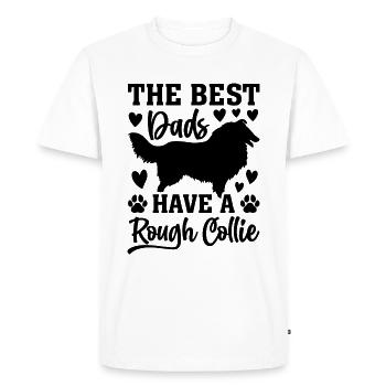 Les meilleurs papas ont un Rough Collie - T-shirt Premium bio Homme - blanc - Devant - Nico (187cm)