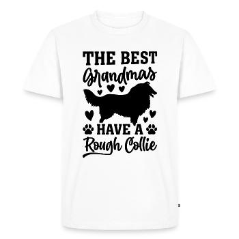 Les meilleures mamies ont un Rough Collie - Rough Coll - T-shirt Premium bio Homme - blanc - Devant - Nico (187cm)