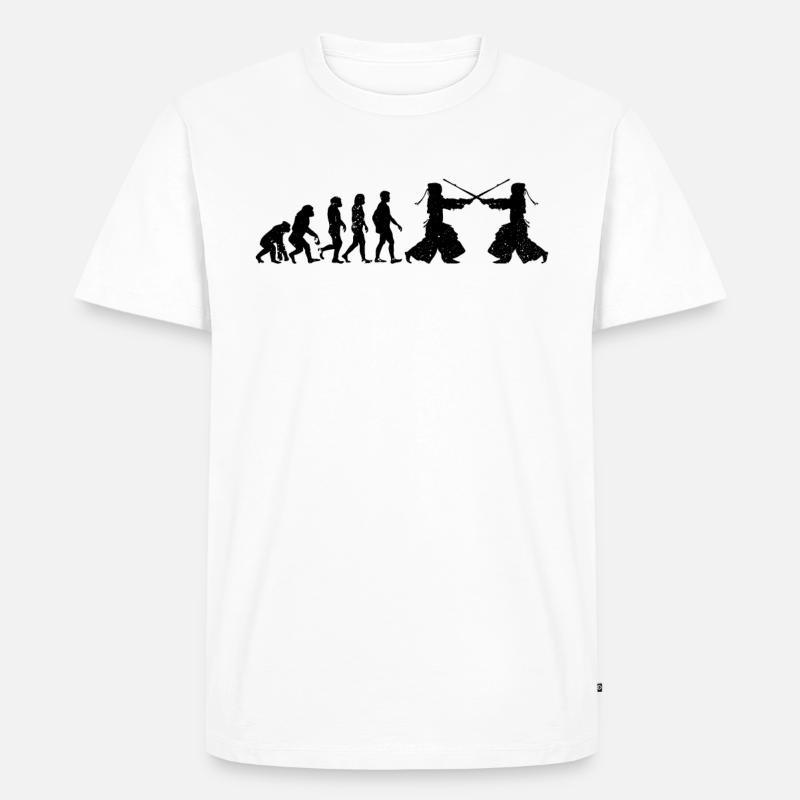 Kendo Evolution Kendo Fighter - Männer Premium Bio T-Shirt - Weiß