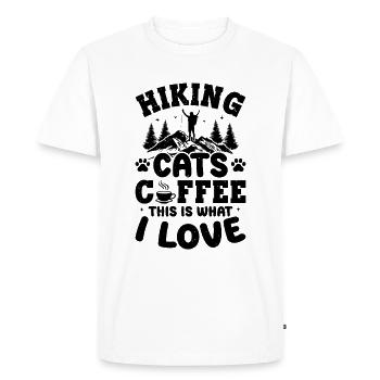 Hiking Cats Coffee This Is What I Love - Hiking - Men's Premium Organic T-Shirt - white - Front - Nico (187cm)