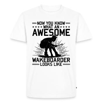 Vous savez maintenant à quoi ressemble un wakeboarder génial - T-shirt Premium bio Homme - blanc - Devant - Nico (187cm)